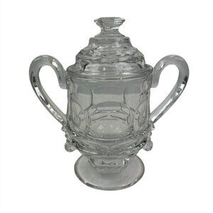 Vintage Fostoria Glass Argus Clear Sugar With Lid Henry Ford Museum